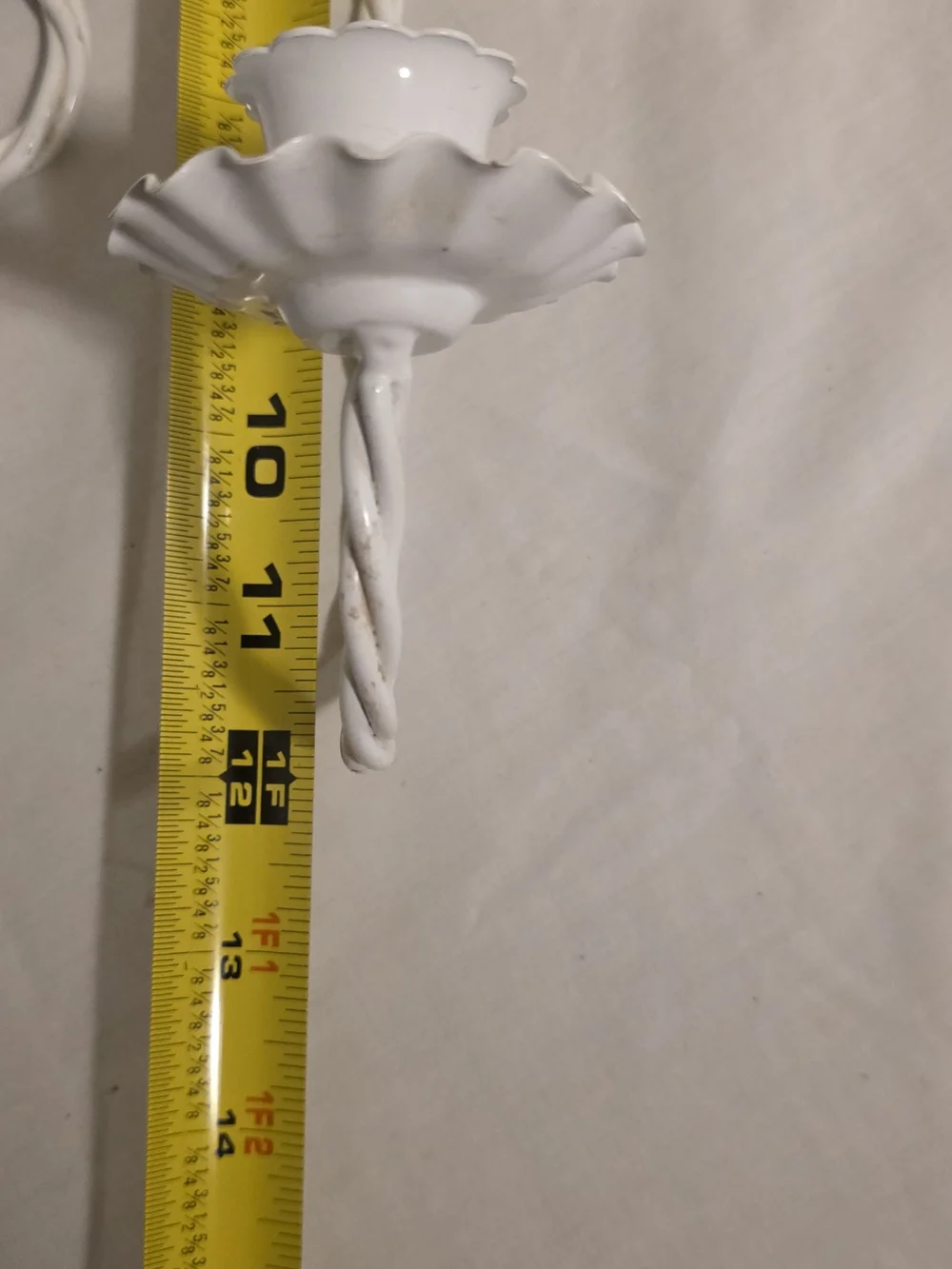 Set Of 2 Vintage Homco White Twisted Metal Rope Bow Sconces 12